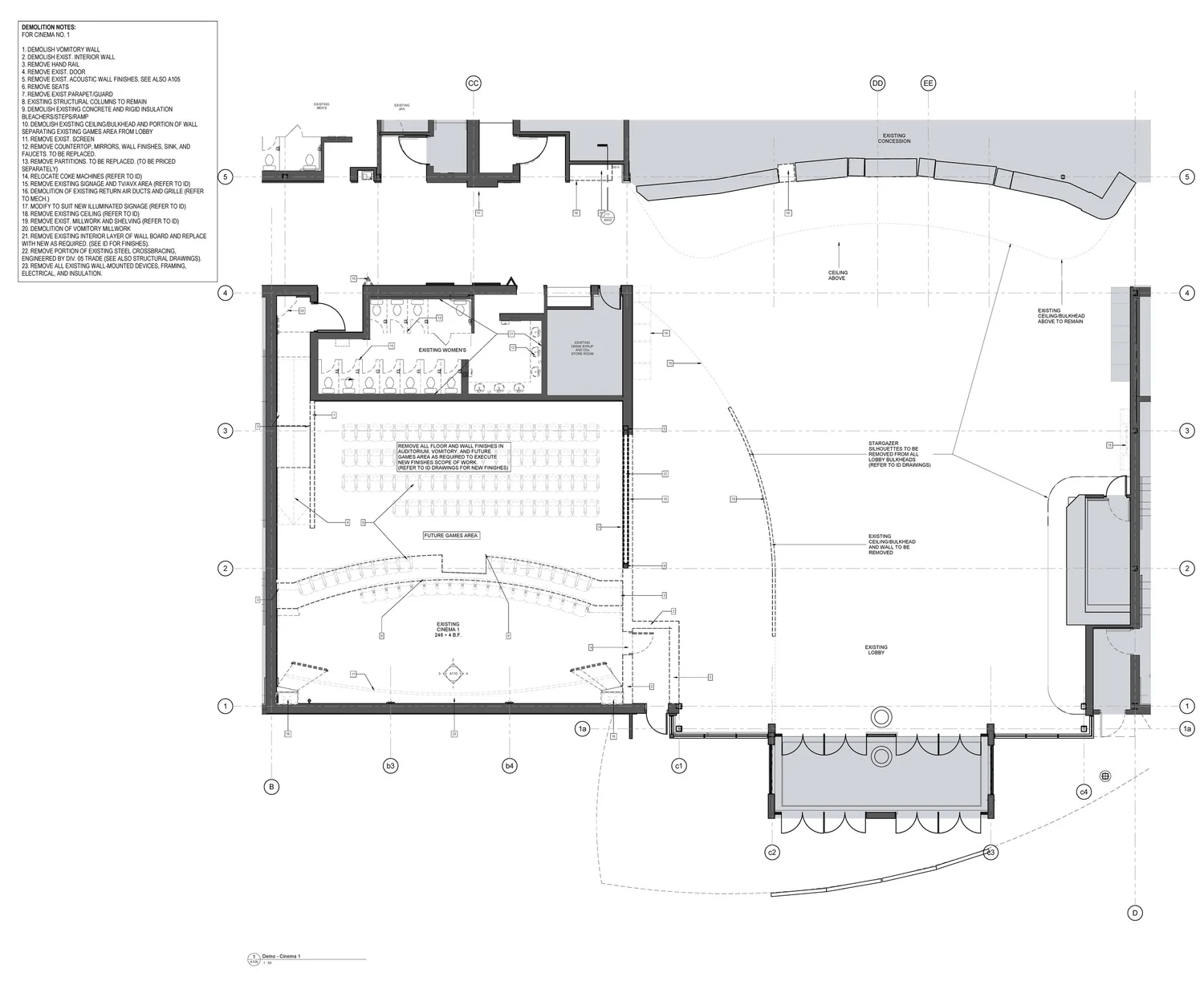 Demo - Enlarged Cinema 1 + Lobby Floor Plan