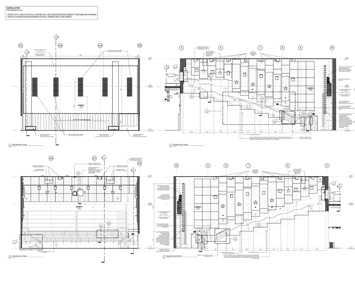 Proposed - Cinema 5 Interior Elevations